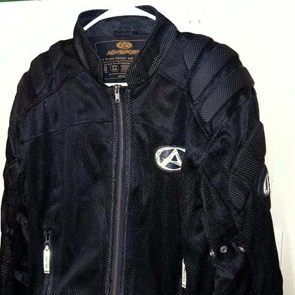 AGV Sport Motorcycle Vintage Mesh Armored Black Jacket Size L - Picture 3 of 14
